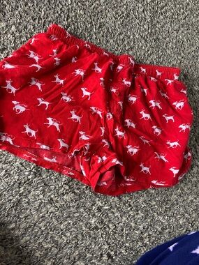 PINK Victoria's Secret Red Reindeer Lounge Shorts
